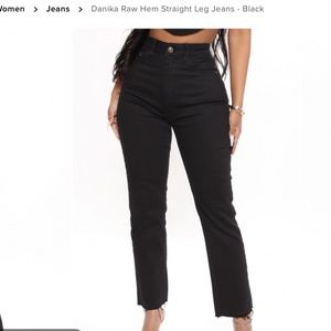 Fashion nova  Danika Raw Hem Straight Leg Jeans - Black